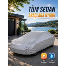 Cocem Tüm Sedan Araçlara Uyumlu Gri Araç Brandası - Su Geçirmez Uv Korumalı Oto Örtüsü