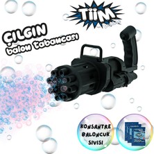 Birlik Oyuncak Tiim Bubble 8 Çıkışlı Otomatik Baloncuk ve Balon Tabancası – Siyah