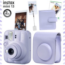 Fujifilm Instax Mini 13 Dreamy Purple Fotoğraf Makinesi Deri Çanta Albüm Kıskaç ve 10'lu Film Hediye Seti