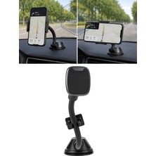 Otokap Universal Araç Içi Telefon Tutucu Vantuzlu Cam Tipi Esnek Uzun Kollu Universal Manyetik Mıknatıslı Telefon Standı