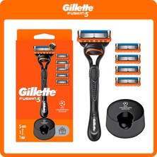 Gillette Fusion5 Tıraş Makinesi ve Yedek Bıçağı 5'li + Tıraş Bıçağı Standı