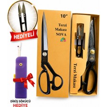 Aura Online NOVA 26 cm Terzi Kumaş Kesim Makas 10 Numara + Metal makas - AURA ONLİNE