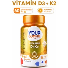 D3 K2 Vitamini Çiğnenebilir Gummy 60 Adet