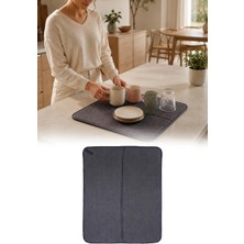 Omilife Mikrofiber Bulaşık Kurulama Matı Süper Emici Tezgah Üstü Bulaşıklık Kurutma Örtüsü 45X36 cm