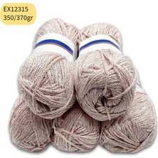 Oxford İplik Ihraç Fazlası 5'li Paket 350/370 gr Simli Yumuşak Zincir Akrilik Pudra EX12315