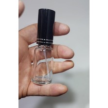 Mey İthalat 5 Adet Boş Metal Siyah Kapaklı Kolonya Şişesi Doldurulabilir Cep Cam Parfüm Şişesi 20 ml 8697431716652