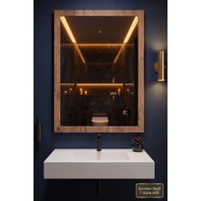 Montesev Antik Ahşap Dik Dekoratif Ayna Banyo Oda Lavabo Wc Dresuar Koridor Konsol Mutfak Makyaj Boy Aynası (76X54)