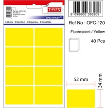 Taneks Tanex Ofis Etiket OFC-120 Flo Sarı 5 Adet
