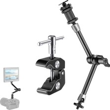 CoverZone Premium Profesyonel Magic Arm Dslr Kamera Tutucu Süper Kelepçe Mengene Stand, 1/4 3/8 Dişli Masa Gidon Monitör Mikrofon Aksiyon Kamera Sabitleme, MG04