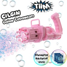 Birlik Oyuncak Tiim Bubble 8 Çıkışlı Otomatik Baloncuk ve Balon Tabancası – Pembe
