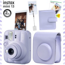 Fujifilm Instax Mini 13 Dreamy Purple Fotoğraf Makinesi Deri Çanta Albüm Kıskaç ve 20'li Film Hediye Seti