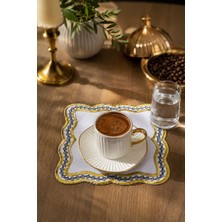 Bonny Home Gold Nakış Işlemeli 6'lı Kahve Yanı Sunum Peçetesi Çeyizlik Kahve Altı Sunum Peçetesi Sovruna