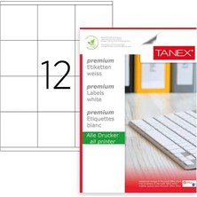 Taneks Tanex Laser Etiket TW-2612 105X48MM 100 Adet