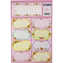 Gıpta Gırls Ders Programı Okul Etiket 3 Yaprak 16 x 24 cm Çiçek Desenli
