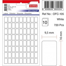 Taneks Tanex Ofis Etiket OFC-105 Beyaz 10 Adet