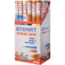 Tetas Kırtasiye Temat Yapışkanlı Asetat 45CMX2M Desenli 30'lu Paket