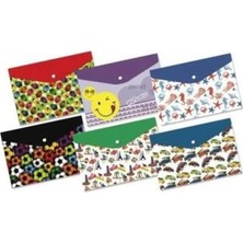 Tetas Kırtasiye Ticon Çıtçıtlı Dosya Desenli Zarf Dikey 12'li Paket