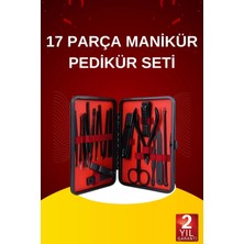 Meks 17 Parça El Ayak Bakım Seti Tırnak Temizleme Manikür Pedikür Cımbız Törpü Tırnak Makası