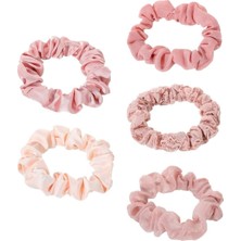 Mey İthalat Miniso 5'li Kumaş Saç Lastiği Seti Pembe