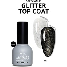 Mey İthalat Momo Professional Kalıcı Oje Için Glitter Top Coat 01 9 ml