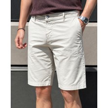 İnpool Erkek, Standart-Fit, Pamuklu, Esnek, Solmaz, Old Money Culture, Chino Şort-Bermuda 307