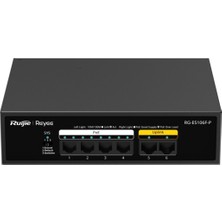 Egecen Ruıjıe Reyee RG-ES106F-P 6 Port Megabit Tak Çalıştır Switch, 2 Fast Ethernet Uplink, 4 Port Poe+ (54W)