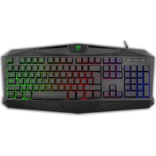 Egecen T-Dagger Tanker, T-TGK106, USB Kablolu, Türkçe Q, Rainbow Backlight, Membran Tuşlar, 104 Tuşlu, Gaming Klavye