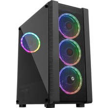 Egecen Frısby FC-9320G 600W 80PLUS 4 x Dual Rgb Kumanda Mıdı Tower Kasa