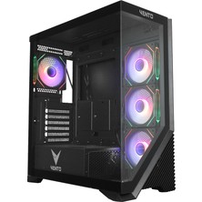 Egecen Vento VG4202FLA Atx Tower, 850W 80+ Siyah,  Temperli Cam, Rgb, Mesh, Atx Gamıng Kasa
