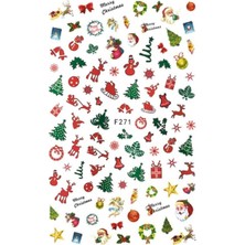 Mey İthalat Pop Beauty Nail Art Tırnak Süsleme Sticker, Christmas(Yılbaşı), Tırnak Dövmesi, Tırnak Tattoo