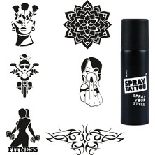 Mey İthalat Çılgın Kızlar Spray Tattoo Geçici Dövme Yapma Seti Sprey Dövme Kiti