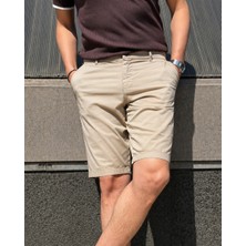 İnpool Erkek, Standart-Fit, Pamuklu, Esnek, Solmaz, Old Money Culture, Chino Şort-Bermuda 307