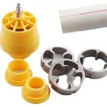 Mey İthalat Aee® Pprc Su Borusu Dış Diş Açma Aparatı Seti – 1/2'' | 3/4'' | 1'' – Matkaba Takılabilir Diş Açma Ucu | Plastik Boru Dış Diş Açma Kalıbı, Dayanıklı Metal Set, Tesisat & Tamir Için