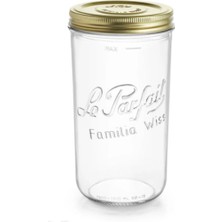 Mey İthalat Le Parfait Familia Wiss 1,5 L / 1500 ml Cam Saklama ve Konserve Kavanozu, Kahve ve Kuru Gıda Için, Çift Kapaklı Vakumlu Kapatma Sistemi.