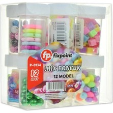 Kısmet Hırdavat Fixpoint Boncuk 12 Model Mix P-0134 12'li Paket