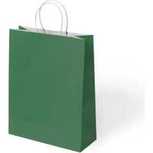 Hilal Ticaret Kağıt Torba- 18X8X24 Büküm Saplı -Yeşil 24'lü Paket