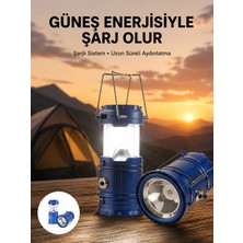 Meks Kamp Feneri Şarj Edilebilir Güneş Enerjili Işıldak USB Şarjlı