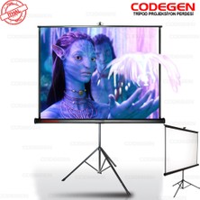 Egecen Codegen Tx-18 Trıpod Projeksiyon Perdesi 180X180 (Arkası Siyah Fonlu - Taşınabilir Ayaklı Model)