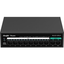 Egecen Ruıjıe Reyee RG-ES110FG-P 10 Port, 8 Port Megabit  Poe, 110W, 2 Port Gigabit Uplink, Switch