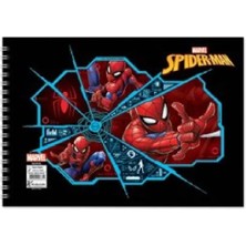 Keskin Color Spiderman Resim Defteri Lüx 17 x 25 cm 15 Yaprak Spiralli Siyah Kapak