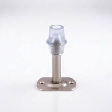 Mey İthalat Kapı Stoperi Tamponu Gümüş Krom 8 cm Metal Kapı Durdurucu Tutucu Kapı Altı Üstü Kolu Stopu Silikonlu