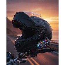 Meks 16 Mod Rgb Işıklı Motosiklet Intercom Çift Telefon Destekli