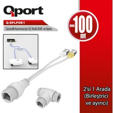 Egecen Qport Q-Splpoe1 Poe Splıtter 2-In-1 Ağ Konnektörü+ 3 Yollu RJ45 Konnektörü