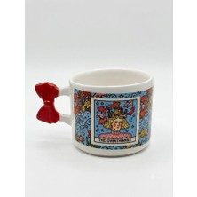 Palto Tasarım The Overthınker Sarmal Tasarımlı Kurdele El Yapımı Krem Parlak Kurdele Kulp Kupa - El Işçiliği Hediyelik Kupa Bardak Mug