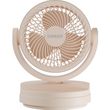 Egecen Everest EFN-509, Krem, 3 Kademeli Hız, 17,5cm 3 Kanat Pervane ve Çerçeve, Masaüstü, USB Vantilatör