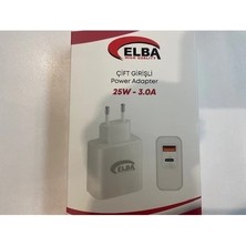 Egecen Elba ELB15 25W 3.0A Usb-A To Usb-C Çift Girişli Hızlı Şarj Akım Koruma Isıya Dayanıklı Ev Şarj Kafa
