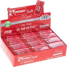 Şahin Kırtasiye Mikro Silgi 2B-24RD Kırmızı Soft - 24'lü Paket