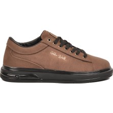 Walkway Kahve Dokulu Erkek Sneaker Siyah Kalın Taban Günlük Ayakkabı Dashor M