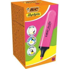 Bic Fosforlu Kalem Flat Highlighter Pembe 12'li Paket