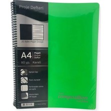 Çınar Defter Composition Plastik Kapak 80 Yaprak Spiralli Kareli Proje Defteri